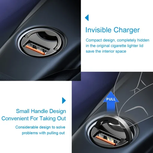 Baseus Car Charger Type-C Quick Charge 4.0 3.0 For Iphone Huawei Xiaomi Samsung PD 3.0 Fast Charging USB Phone Mini Charger 4