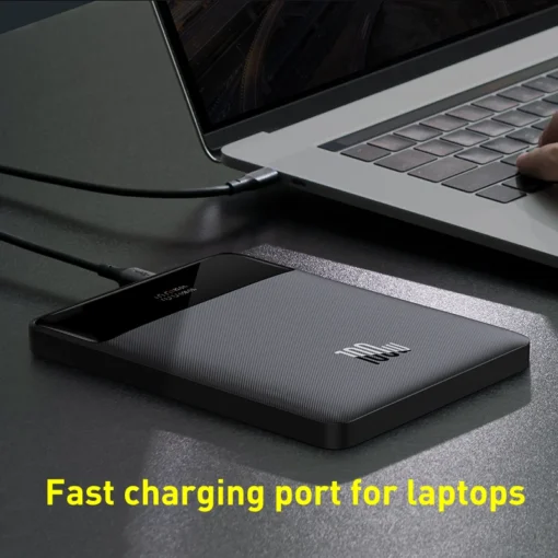 Baseus 100W Power Bank 20000mAh Type C PD Fast Charging Powerbank Portable External Battery Charger for Notebook with 100W Cable 2