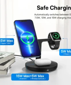 Baseus 3 in 1 20W Magnetic Wireless Chargers Stand For iPhone 15 14 13 Charger Dock Station for Airpods Pro Wireless Charger 2