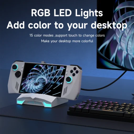 Hagibis ROG Ally/Steam Deck/Switch/OLED Dock 6 in 1 Universal Docking Station With 4K HDMI 2.5G RJ45 100W PD RGB Light USB C Hub 5