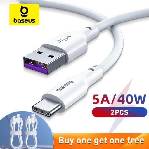 Baseus Fast Charging USB Type C Cable 5A USB C Cable Type C cable for Huawei Data Cord Charger USB Cable C For Xiaomi 10 Pro 9 1