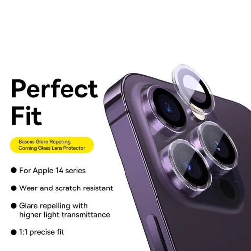 Baseus Camera Lens Protector Glass For iPhone 15 14 13 12 11 Pro Max Back Lens For iPhone 13 12 Mini Full Cover Protective Case 2