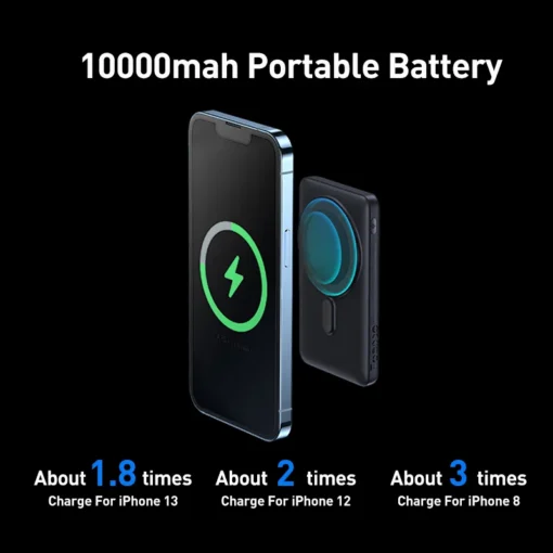 Baseus 20W Magnetic Wireless Charger Power Bank 10000mAh Wireless Charging External Battery For iPhone 15 14 13 12 Pro Max 2