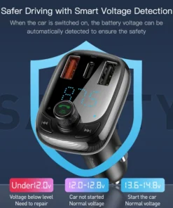 Baseus Quick Charge 4.0 Car Charger for Phone FM Transmitter Bluetooth Car Kit Audio MP3 Player Fast Dual USB Car Phone Charger 4