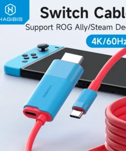 Hagibis Switch Dock for Nintendo Switch/OLED USB C to HDMI-Compatible Cable Adapter 4K60Hz 100W PD for Laptop SteamDeck ROG Ally 1