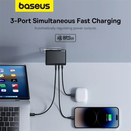 Baseus 160W GaN Charger For iPhone 15 14 13 Fast Charger For Laptop USB C Charger Support PD3.1 QC Phone Charger For Xiaomi 3