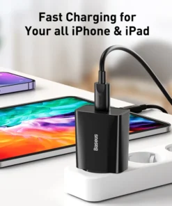 Baseus 20W Quick Charge QC 3.0 PD USB Type C Fast Charging Charger for iPhone 15 14 13 12 X Xs 8 Xiaomi Samsung Phone PD Charger 3