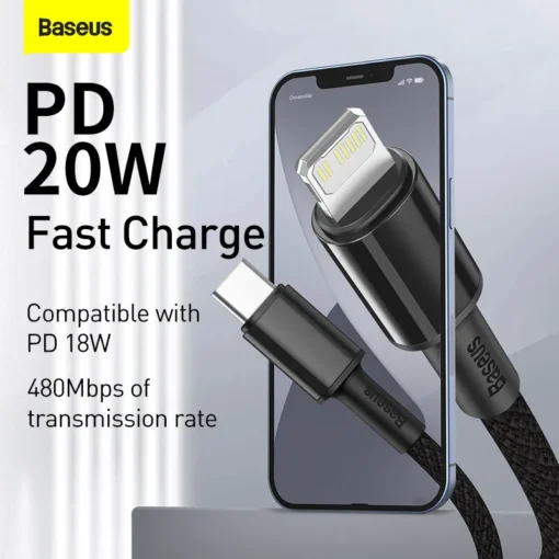 Baseus 20W PD USB Type C Cable for iPhone 14 13 12 Pro Max Fast Charging Charger  For iPhone 11 Xs X Type-C USB C Data Wire Cord 6