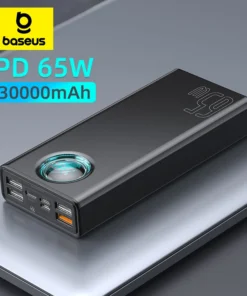 Baseus 65W Power Bank 30000mAh PD Quick Charge FCP SCP Powerbank Portable External Charger For Smartphone Laptop Tablet 1