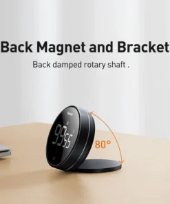 Baseus Magnetic Countdown Alarm Clock Kitchen Timer Manual Digital Timer Stand Desk Clock Cooking Timer Shower Study Stopwatch 4