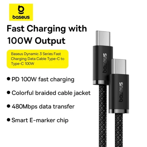 Baseus 100W Type C Cable For iPhone 15 Plus Promax USB C Fast Charging Charger Wire Cord For Macbook Samsung Xiaomi TypeC Cable 2