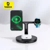 Baseus  3 in 1 20W Magnetic Wireless Charger Stand For iPhone 15 14 Pro Airpods Apple Watch Phone Fast Charging Station Holder 1