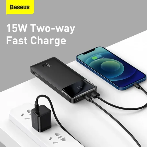 Baseus 15W Power Bank  20000mAh Dual Charging Portable Charger High Capacity Power Library For iPhone Xiaomi 2