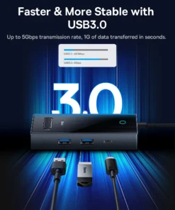 Baseus USB C Hub 8K 30Hz DP Type-C Hub 4K 60Hz HDMI-Compatible VGA USB 3.0 PD Docking Station for MacBook Pro Air Laptop USB Hub 5