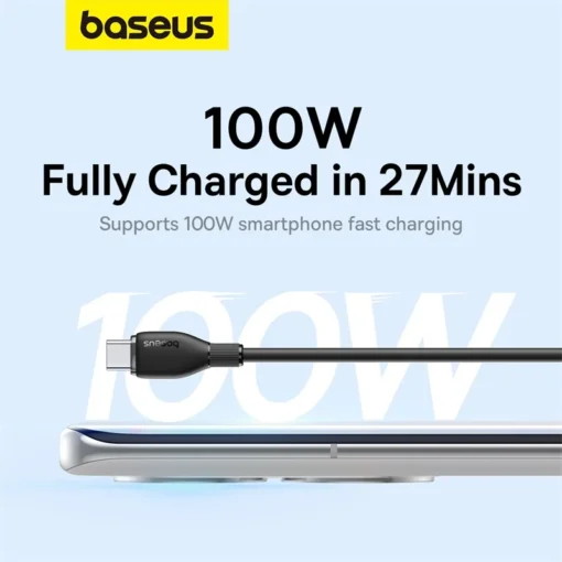 Baseus USB Type C Cable For Huawei Honor Xiaomi Samsung Super Charge 66W/100W Fast Charging USB C Charger Data Cable Wire Cord 3