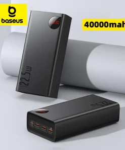 Baseus Power Bank 40000mAh 22.5W Fast Charge PD 20W Fast Charging Portable Charger External Battery For Xiaomi iPhone 15 14 13 1