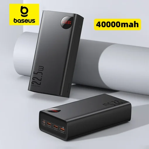 Baseus Power Bank 40000mAh 22.5W Fast Charge PD 20W Fast Charging Portable Charger External Battery For Xiaomi iPhone 15 14 13 1