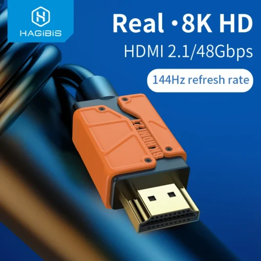 Hagibis HDMI-compatible 2.1 cable 48Gbps High Speed 8K/60Hz 4K/120Hz 144Hz Digital cord 2.0 for HDTV PS5 PS4 XBox Projector NS 1