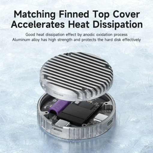 Hagibis Heatsink Heat Dissipation Fins Cover With Magsafe Only Accessories for MC100 Magnetic M.2 2230 NVMe SSD Enclosure 5