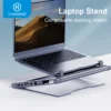 Hagibis Laptop Stand for Desk Ergonomic Aluminum Notebook Riser Adjustable Height Laptop Mount Holder with Hub Docking Station 1