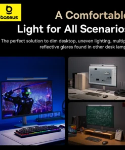 【New Sale】Baseus Magnetic Computer Screen Light Desk Lamp Laptop Hanging USB Light Table Lamp LED Monitor Light Reading Light 6