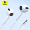 Baseus Earphones 3.5mm In-Ear 1.1m Wired Headphones Wired Control Sport Headset for Xiaomi Samsung Smartphone With Microphone 1