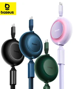 Baseus Retractable 100W 3 in 1 USB Charge Cable For Macbook Samsung Xiaomi USB Type C Cable Charging Cable for iPhone 14 1