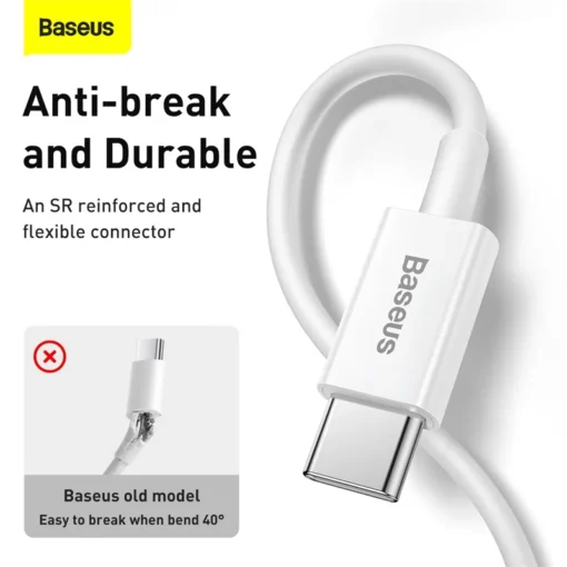 Baseus 20W PD USB C Cable for iPhone 14 13 12 Pro Max Fast Charging USB C Cable for iPhone 12 Mini Pro Max Data USB Type C Cable 3