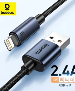 Baseus 2.4A USB Cable for iPhone 13 12 11 Pro Max 8 X Fast Charge for iPhone Cable USB Data Sync Cable Phone Charger Wire Cord 1