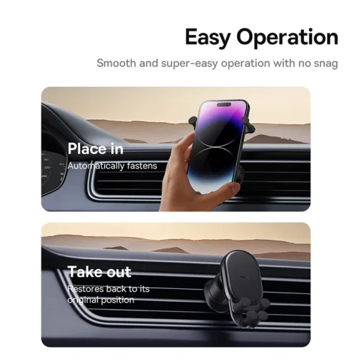 Baseus Car Phone Holder Gravity Auto Restorable in Car Air Vent Silicone Stand For iPhone Xiaomi Samsung Car Mobile Support 3