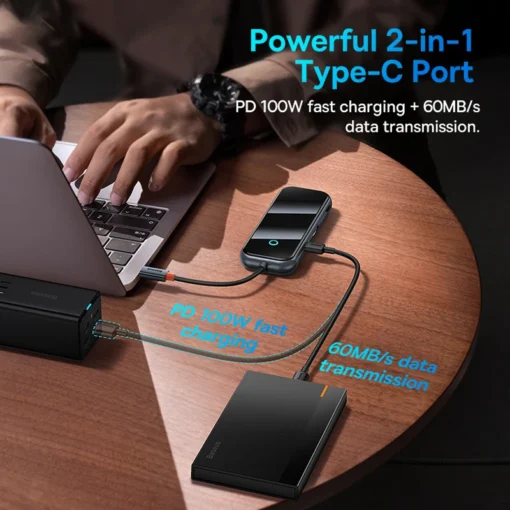 Baseus USB C Docking Station to HDMI-Compatible 4K@30Hz Display 5Gbps USB C 3.0 HUB 100W PD SD/TF for MacBook Pro Air iPad PC 4