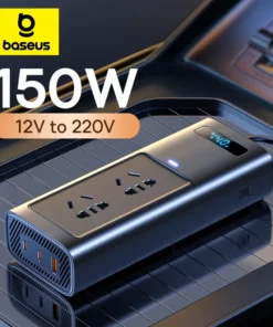 Baseus 150W Car Inverter DC 12V  to AC 220V EU Version Auto Power Inversor USB Type C Fast Charger For Car Power Adapter 1