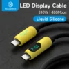 Hagibis USB C to USB C Cable with LED Display Type C Fast Charger Cable PD 240W Charging Cord for iPhone 15 Macbook iPad Pixel 1