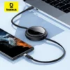 Baseus Retractable 100W USB C Cable For MacBook iPad Fast Charger Cable For iPhone 15  Plus Pro Max Type C For Xiaomi Samsung 1