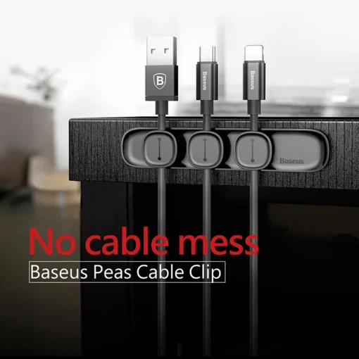 Baseus Cable Organizer Magnetic Cable Management USB Cables Holder Silicione Flexible Desktop Clips for Mouse Wire Organizer 2