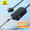 Baseus GaN5 Pro 65W Fast Charger Power Strip UK Plug AC Outlet Desktop Charging Station With 1200J Surge Protector For Laptop 1