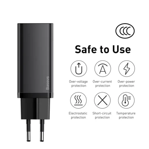 Baseus 65W GaN Charger Quick Charge 4.0 3.0 Type C PD Charger USB Charger for iPhone 15 14 13 12 Pro Max Fast Charger For Laptop 6