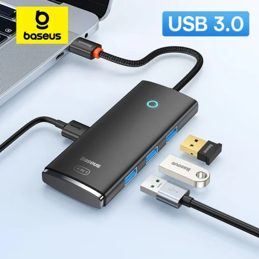 Baseus USB HUB 4 in 1 USB C HUB USB Type C to Multi USB 3.0 Adapter for MacBook Pro Air Huawei Mate 30 USB-C 3.0 Splitter 1