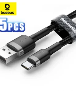 Baseus 2/5PCS USB Type C Cable for Samsung S10 S9 Quick Charge 3.0 Cable USB C Fast Charging for Huawei P30 Xiaomi Charger Wire 1