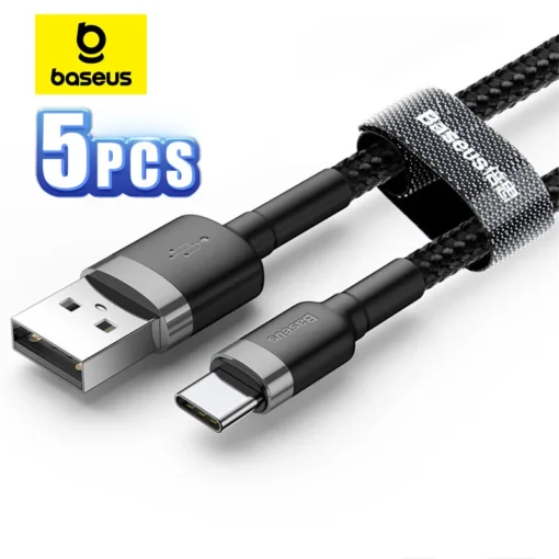 Baseus 2/5PCS USB Type C Cable for Samsung S10 S9 Quick Charge 3.0 Cable USB C Fast Charging for Huawei P30 Xiaomi Charger Wire 1