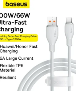 Baseus USB Type C Cable For Realme Huawei Pro Fast Charging Wire USB-C Charger Data Cord For Samsung Oneplus Poco F3 Soft TPE 6