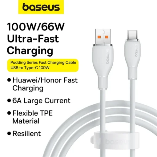 Baseus USB Type C Cable For Realme Huawei Pro Fast Charging Wire USB-C Charger Data Cord For Samsung Oneplus Poco F3 Soft TPE 6