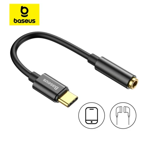 Baseus Type C to 3.5mm Earphone Jack AUX USB C Cable Headphones Adapter 3.5 Jack Audio cable For Huawei P20 Xiaomi Mi 10 1