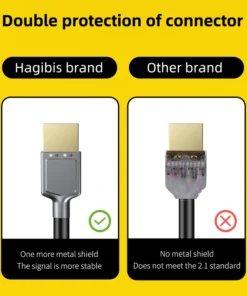 Hagibis HDMI-compatible 2.1 cable 48Gbps High Speed 8K/60Hz 4K/120Hz 144Hz Digital cord 2.0 for HDTV PS5 PS4 XBox Projector NS 5