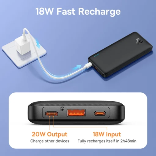 Baseus Airpow 20W Power Bank 10000mAh 20000mAh Fast Charge Powerbank for iPhone 15/14/13/12 Xiaomi batterie externe 3