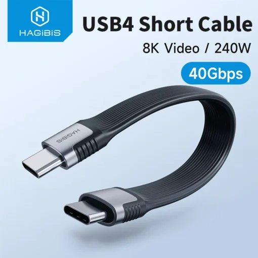 Hagibis USB4 Data Cable 40Gbps USB C to Type C Short Cable PD 240W 8K 60Hz for Thunderbolt 3/4 iPhone 15 Pro Max SSD Power Bank 1