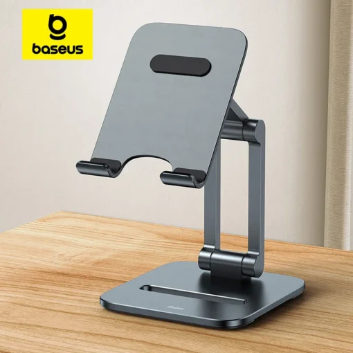 【NEW】Baseus Phone Holder Aluminium Foldable Stand for iPhone 15 14 13 12 Pro Max Tablet Stand for iPad Mobile Cell Phone Holder 1