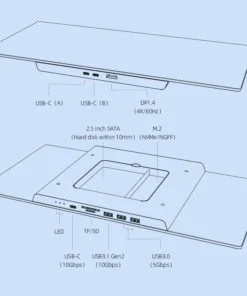 Hagibis Monitor Stand Riser USB-C Hub with Dual Hard Drive Enclosure for Mac Mini M1 iMac 2021 Macbook Pro PC Laptop Desk Holder 2