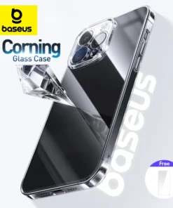 Baseus Tempered Glass Case for iPhone 15 Pro Clear 9H Hard Corning Gorilla Glass Case for iPhone 15 14 13 12 Pro Max Plus Case 1