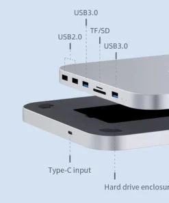 Hagibis USB-C Hub for Mac mini M1/M2 with 2.5 SATA Hard Drive Enclosure Type-C SSD Case docking station for 2020 New Mac mini 6